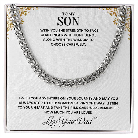 To My Son | I Love You - Cuban Link Chain