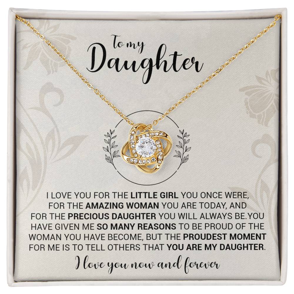To My Daughter - Love Knot Necklace