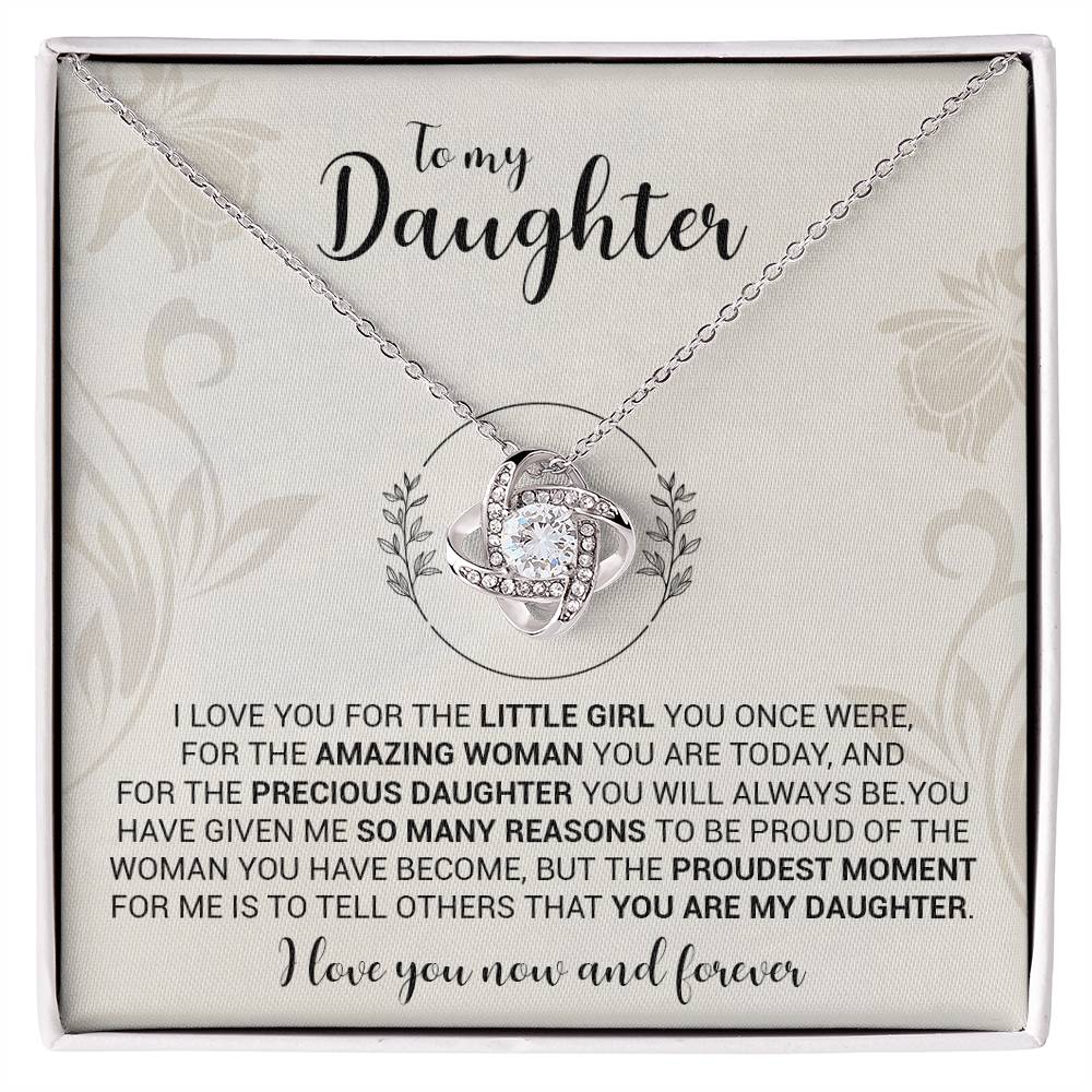 To My Daughter - Love Knot Necklace