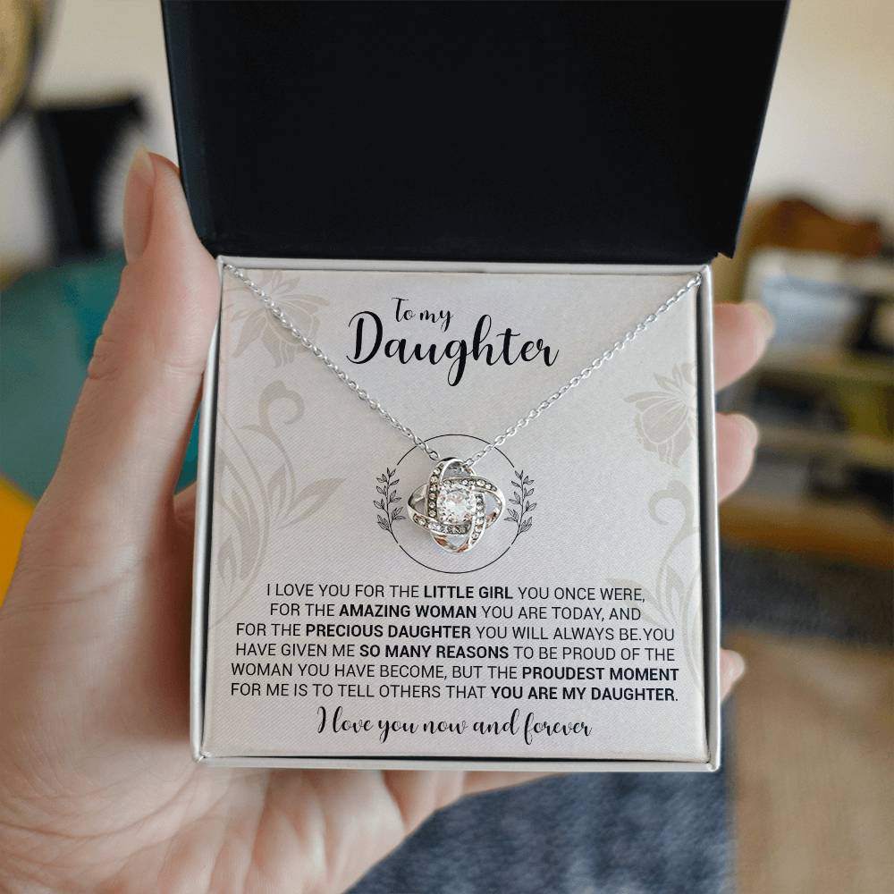To My Daughter - Love Knot Necklace