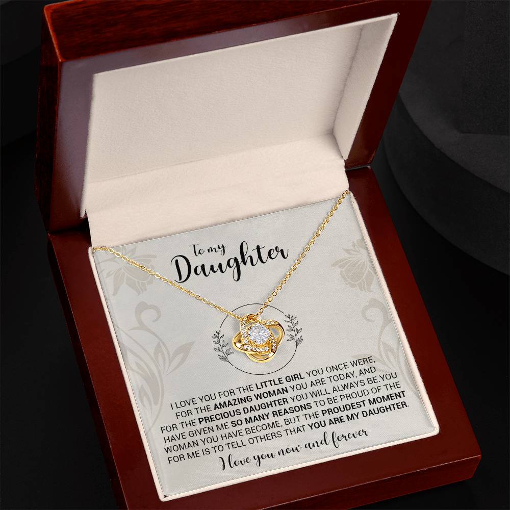 To My Daughter - Love Knot Necklace