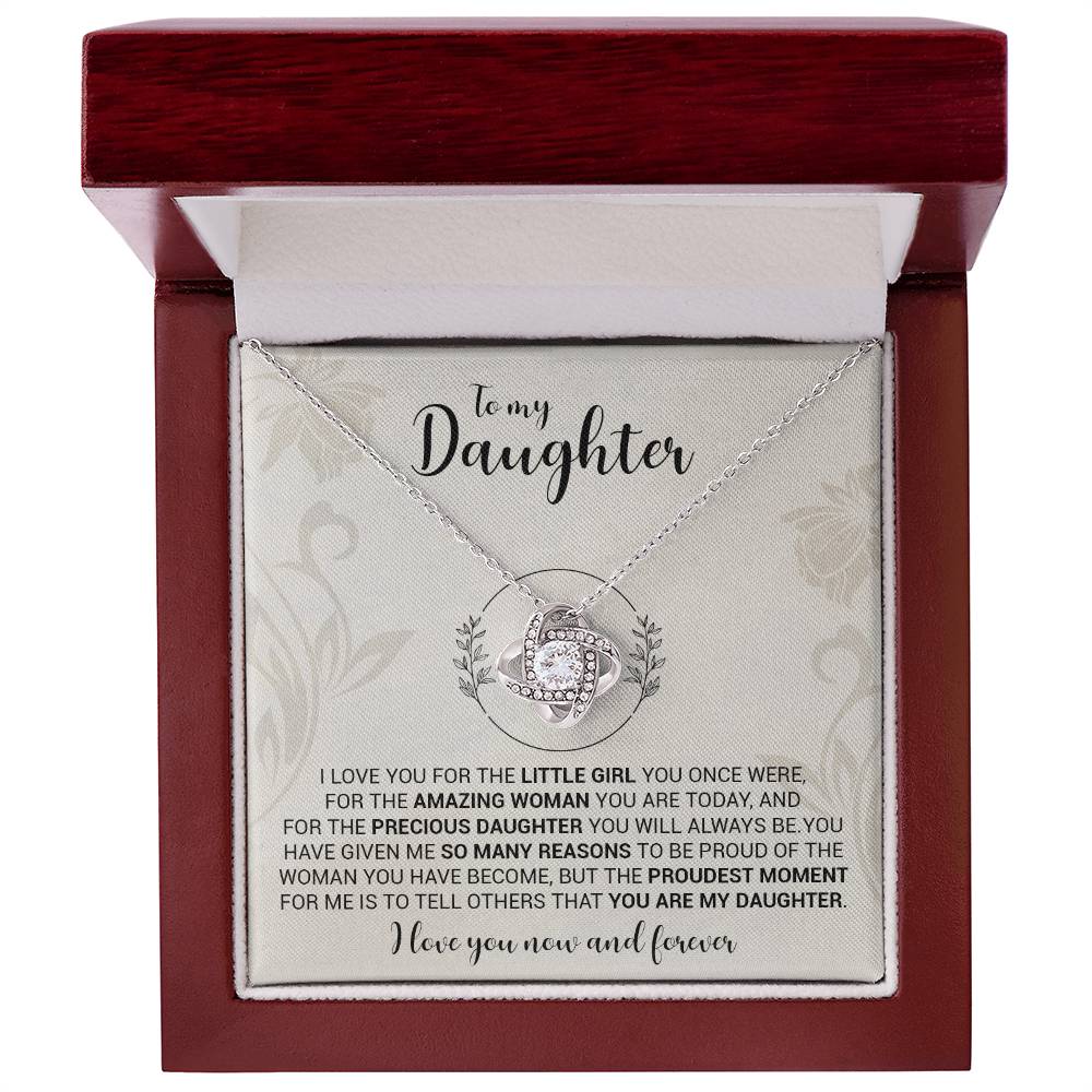 To My Daughter - Love Knot Necklace